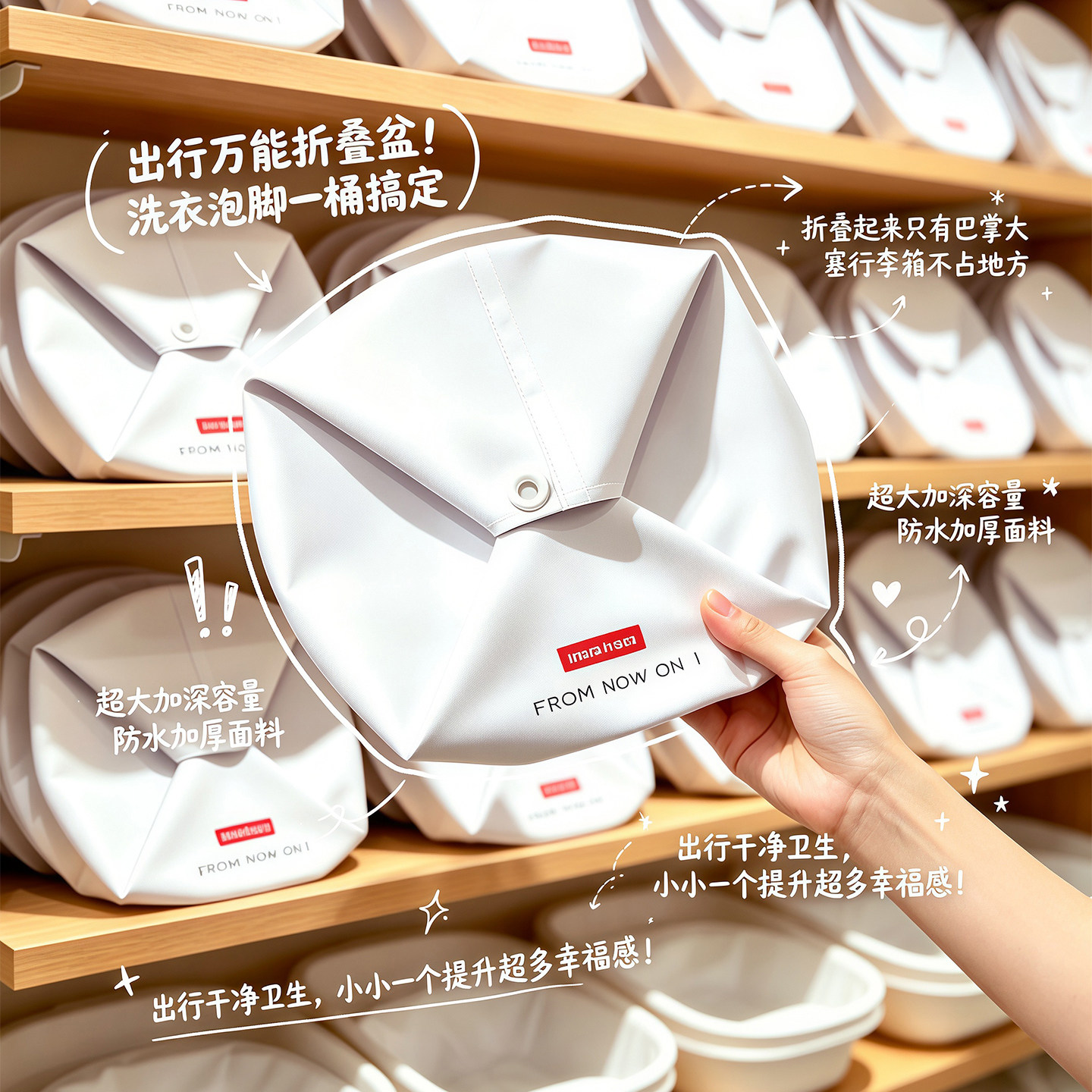 【旅行好物】折叠便携水盆住酒店洗衣服神器洗衣桶泡脚桶洗漱盆