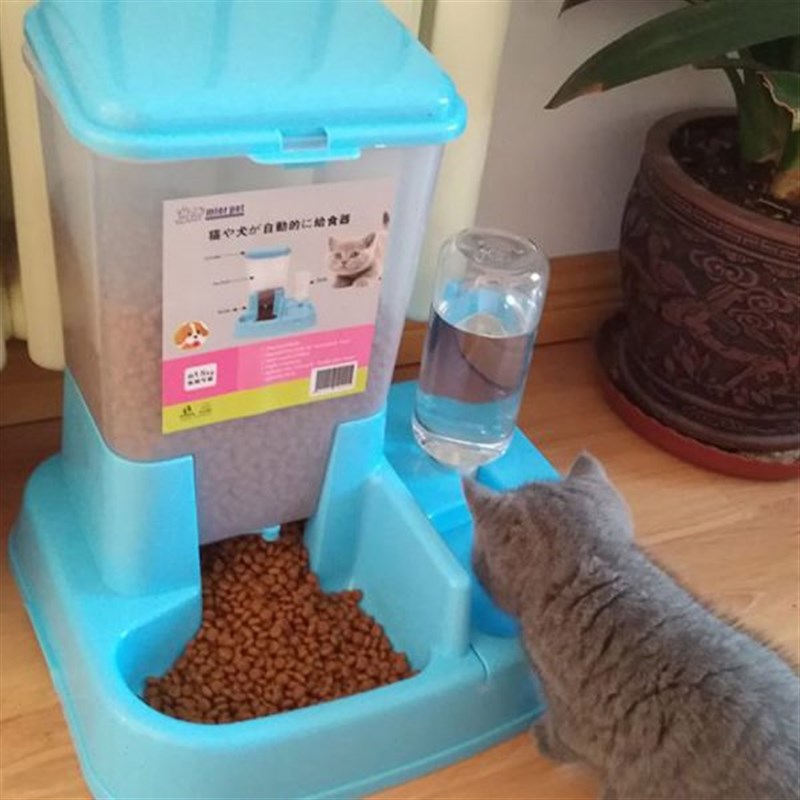 猫咪用品猫碗双碗自动饮水狗碗自动喂食器宠物用品猫盆食盆猫食盆
