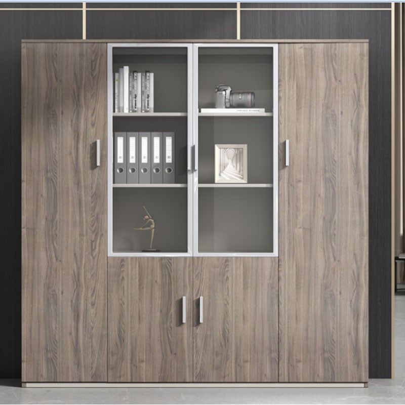 板式办公文件柜书柜资料柜档案柜储物收纳柜子木质书架玻璃门柜