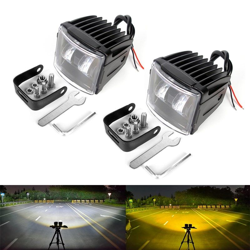 摩托汽车双色辅助灯led透镜外置改装射灯超亮切线强光开道铺路灯,摩托车/装备/配件,摩托车车灯,淘宝优惠券,粉丝福利购,淘宝优惠卷