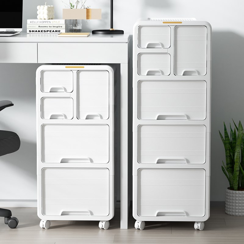 抽屉式收纳柜办公室A4文件储物柜家用桌下多层可移动免安装置物柜