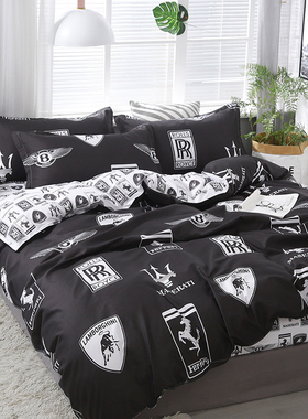 四件套床品纯棉全棉被套1米8床五八5一床单1.5床上三2米x2米3男士