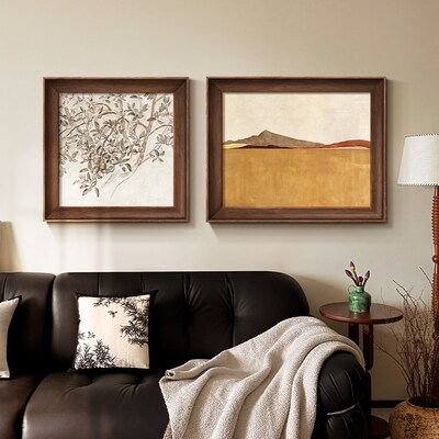 山景中古风客厅装饰画法式沙发背景墙挂画高级感抽象艺术斗柜卧室