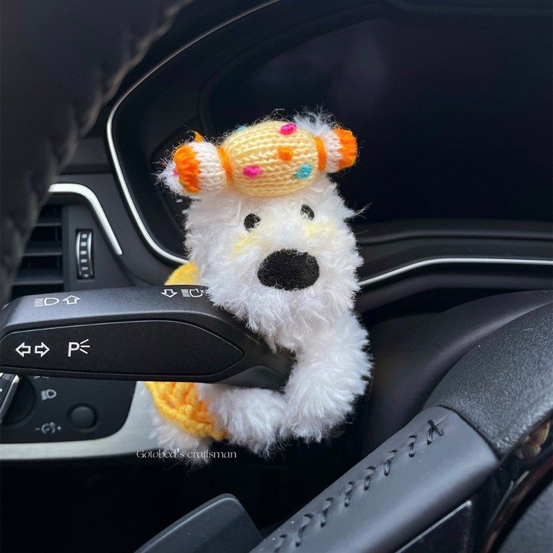 汽车怀挡装饰玩偶女车载摆件雨刮器转向灯车内饰品可爱西高地公仔