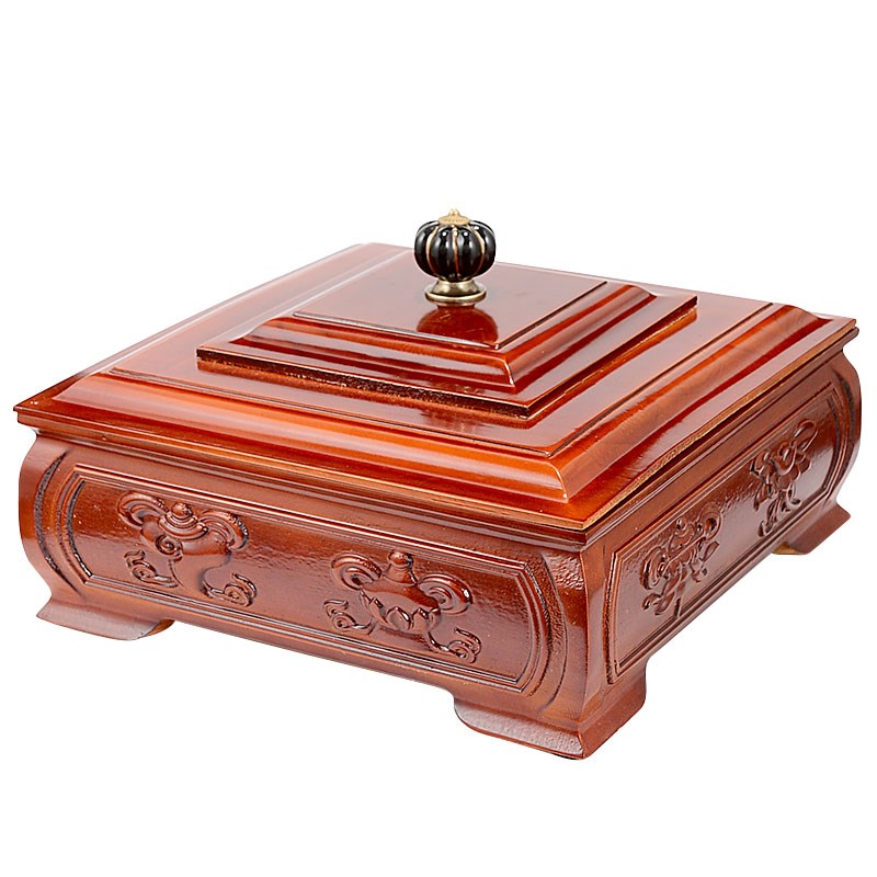 实木糌粑盒家用佛前供果盘供盘干果分隔客厅茶几收纳摆件