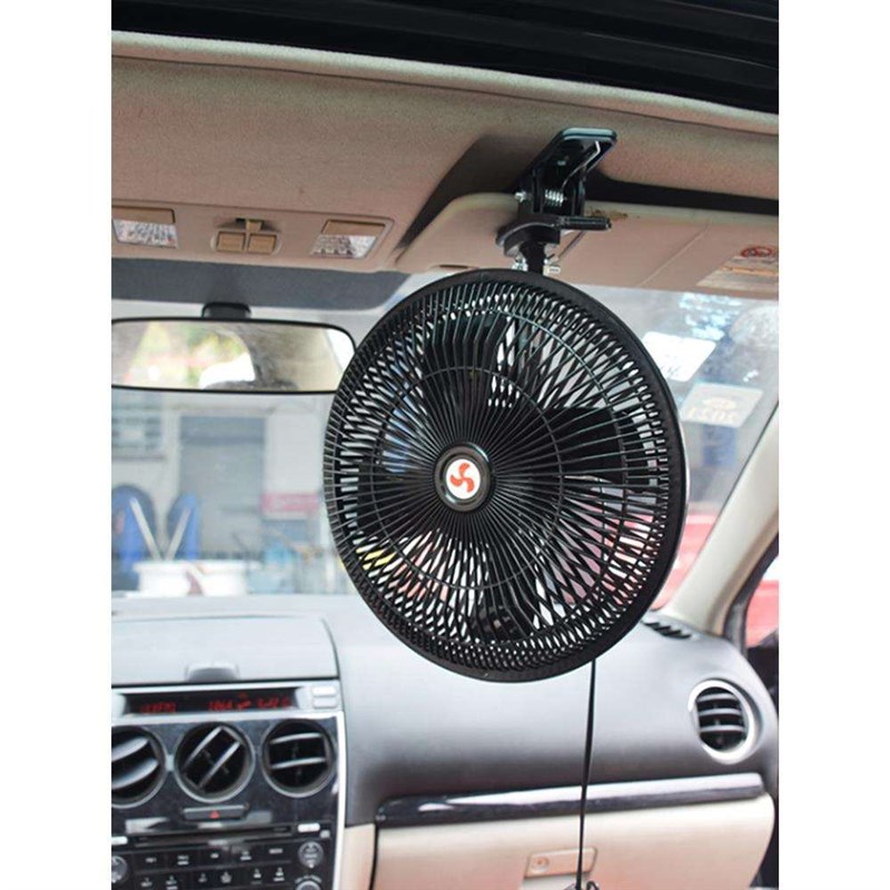 车载风扇24v大货车12V伏汽车电风扇车内用摇头静音小型吊扇大强风