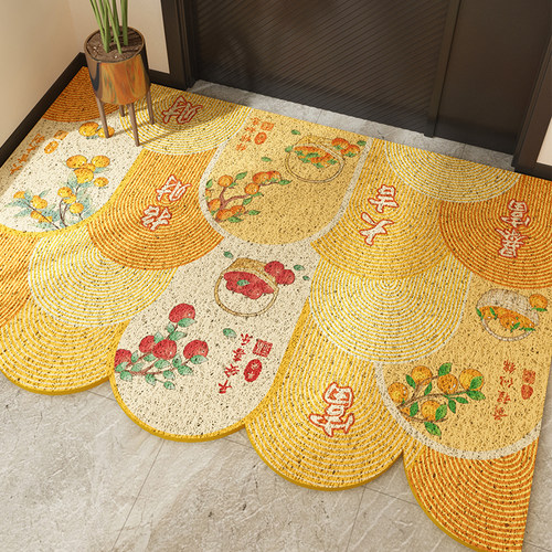 金色地垫入户门垫丝圈门口蹭土地毯进门脚垫子防滑家X用玄关换鞋