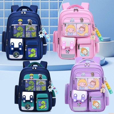 儿童卡通书包小学生1-3-6年级女生公主紫色高颜值库米女孩大容量