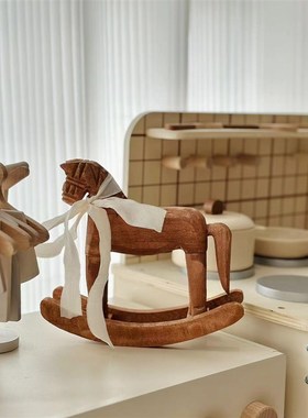 Sunshine儿童房装饰ins拍照道具木制摇摇马摆件装饰品房间小摆设