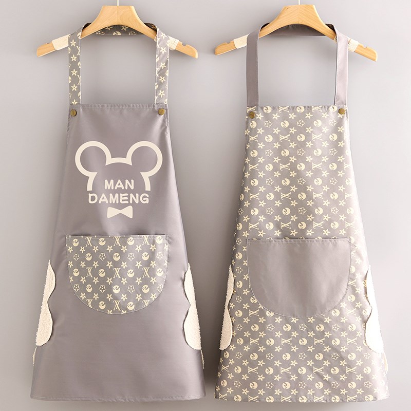 家用厨房围裙防水防油女2024新款洋气可爱做饭围腰韩版工作服定制