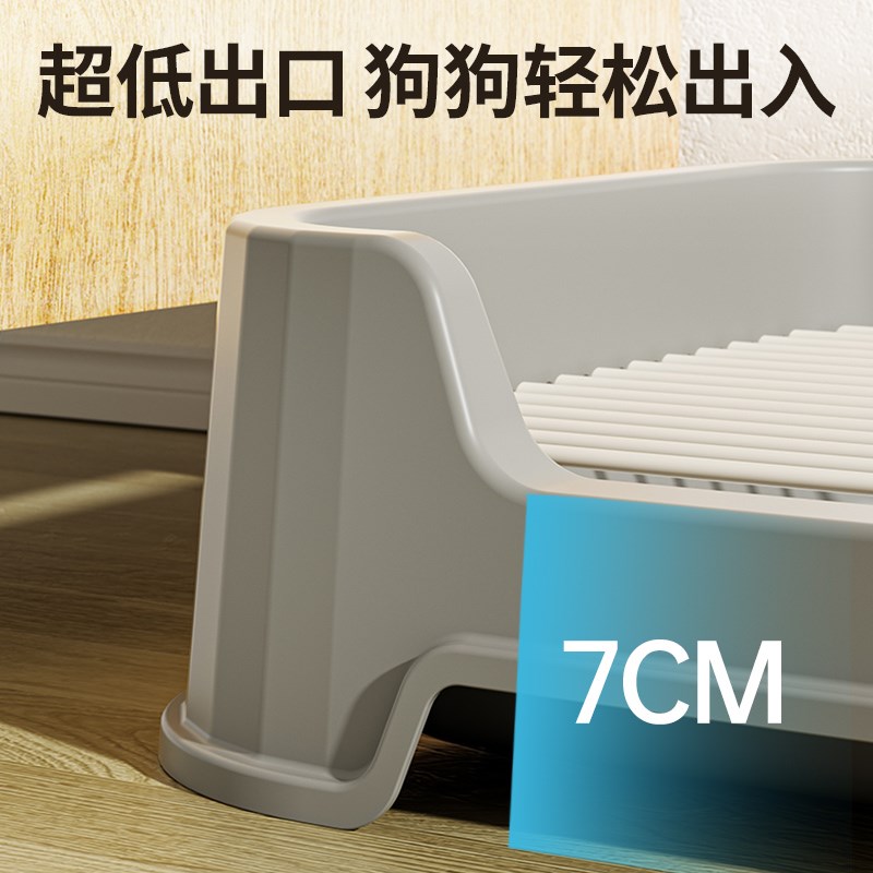 狗狗厕所中小型犬尿盆防踩屎不锈钢狗砂盆拉屎神器诱导清理