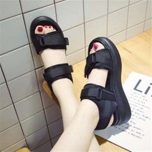 小码33码34码女凉鞋大码40厚底坡跟凉鞋高跟防水台松糕摇摇鞋女鞋