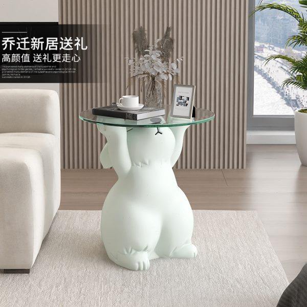 奶油风兔子客厅落地摆件电视柜旁托盘沙发边几床头柜高档乔迁礼物,家居饰品,落地摆件,淘宝优惠券,粉丝福利购,淘宝优惠卷