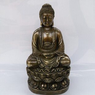 纯铜如来佛祖摆件 金属工艺阿弥陀佛 释迦摩尼佛人物雕像