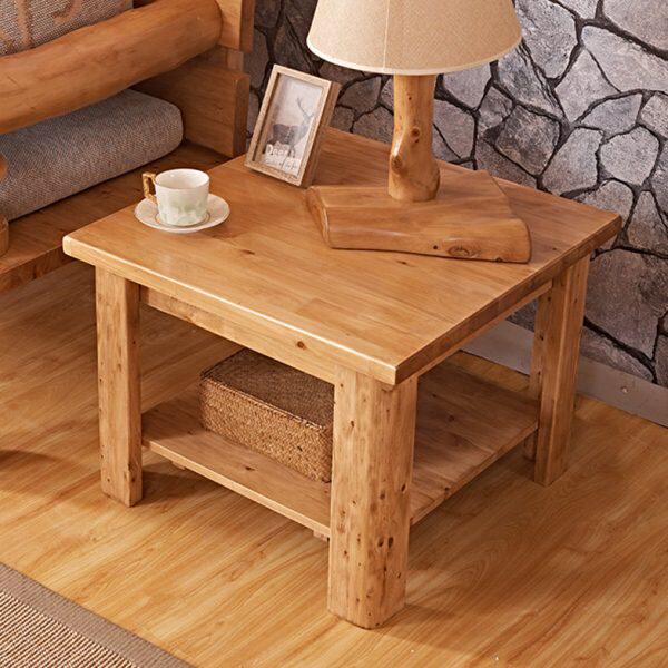 现代中式边几小户型家用茶几全实木柏木角几咖啡桌茶台民宿家具