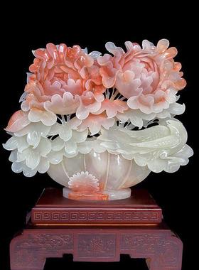 采购产品玉石牡丹摆件，富有中国风格的家居客厅摆件，入口门，入