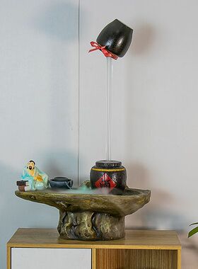 创意天壶悬空流水喷泉大茶壶茶叶店茶庄会所茶室景观落地装饰摆件