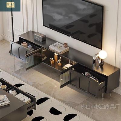 法式视机柜茶DUC客组合小户几型新款黑色轻奢厅电家用简约现代电