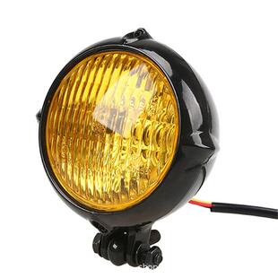 摩摩托车托车灯配件35寸托车改装.复古车头大电动车酷黑前大灯车