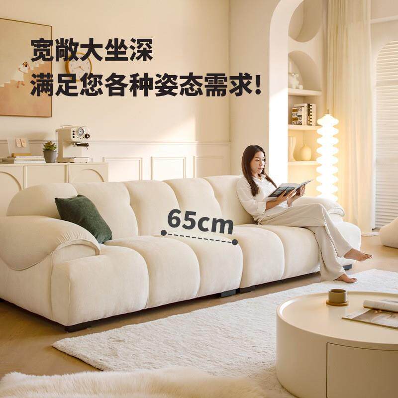 语特奶芙客桐云厅家用奶油风复古小户型朵沙发奶奶芙沙发绒猫抓牛