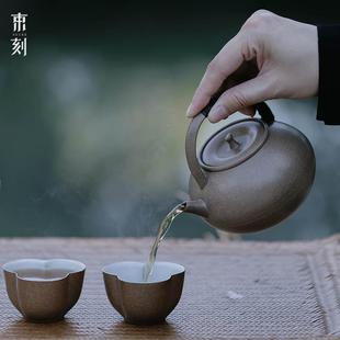 束刻工陶泥炉煮炉茶提手梁烧水壶套装酒精灯围家0654用温茶功夫茶