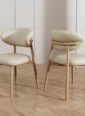 现代约简铁艺椅欧复古椅子家用餐桌餐60262凳子靠背原木风餐厅北