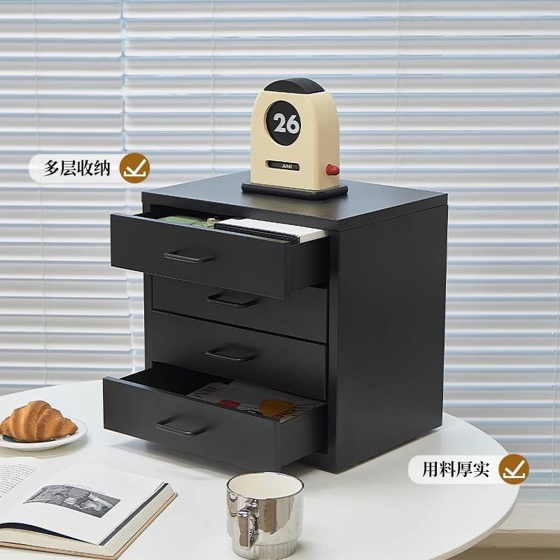 桌面文件置物柜多巴胺收纳柜储物盒E铁皮柜办公桌柜四层抽屉储物
