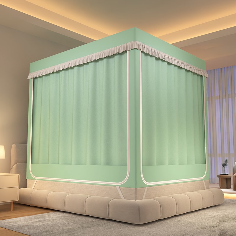 防摔蚊帐2025新款四面遮光儿童床床帘定制围栏床上帐篷挡风回字底