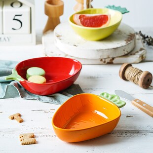 MAR三月儿童碗l陶瓷碗盘水果甜品碗宝宝碗盘套装 点心盘卡通餐碗