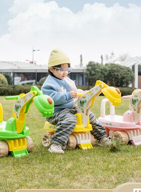 儿童可固定旋转座椅挖机勾机老挖工程车1-3岁小孩玩挖土车挖掘机