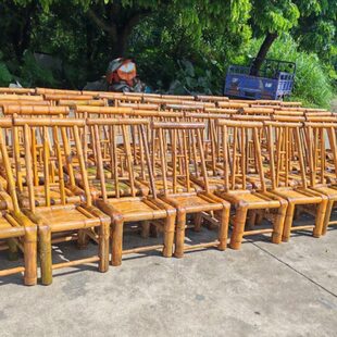 竹椅子靠背椅家用竹凳围炉煮茶阳台休闲老式手工竹椅儿童竹编椅子