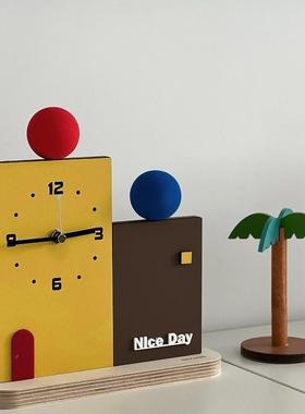 现代简约时尚摆放式时钟电视柜装饰摆件客厅卧室玄关桌面创意座钟