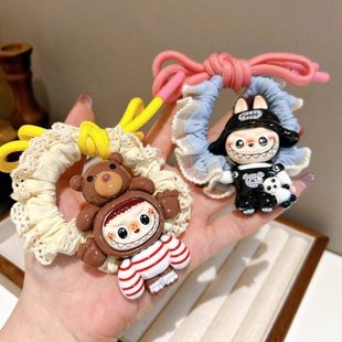 毛绒可爱少女拉布橡皮筋女扎头发2025新款高弹力耐用发圈夏季头绳