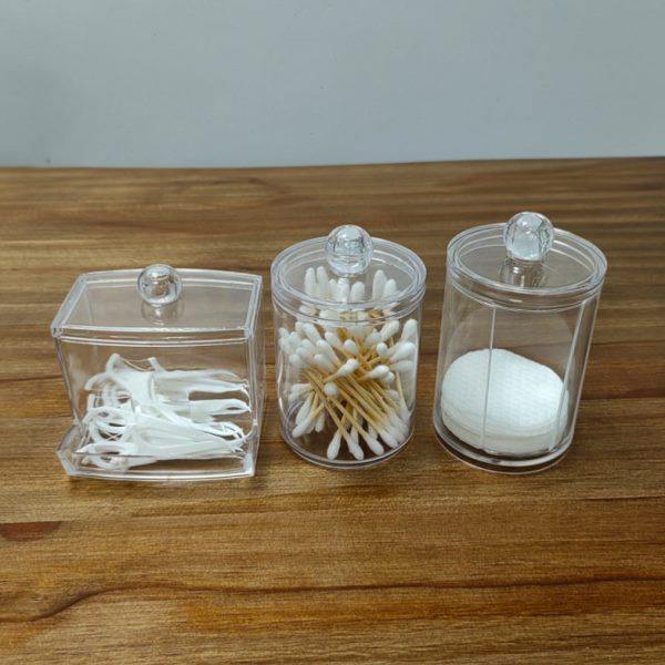 塑料透明组合款收纳盒圆形棉签盒牙签盒筒缺口卸妆棉杯简约,收纳整理,首饰盒,淘宝优惠券,粉丝福利购,淘宝优惠卷