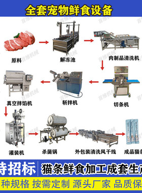 全套宠物鲜食加工设备 小产能宠物饲料流水线 狗罐头杀菌釜