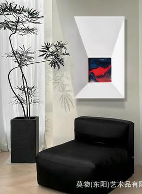 现代轻奢背景墙创意艺客厅挂术画玄关装饰画餐厅抽象MW09画立白色