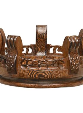 鸡翅圆木虎盆脚几底座形花瓶景鱼缸花底座奇石盆茶壶佛像鸡翅木虎