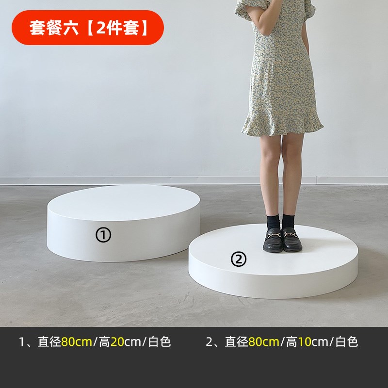 烤漆直播站台舞台圆形底座摆件增高台模特脚踩地台展示Z台圆柱展