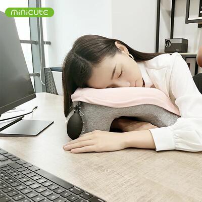 米乔午睡YPS枕/趴睡枕记忆生午休枕头(棉有气囊款)P学-04粉色