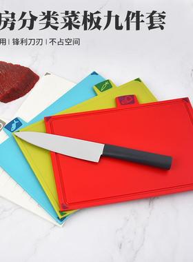 厂家家用PP菜板功塑料分类砧板厨房切分类菜板组合能带ZQ-016多刀