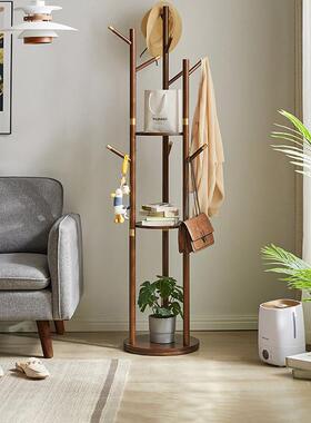 逸实木衣帽架旋晾转落地38401衣家架大容量室挂衣架卧简易家用衣