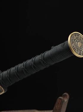 龙泉影刀剑花纹钢一体剑宝剑八面羽华毛HY-63343纹剑汉剑传统春秋