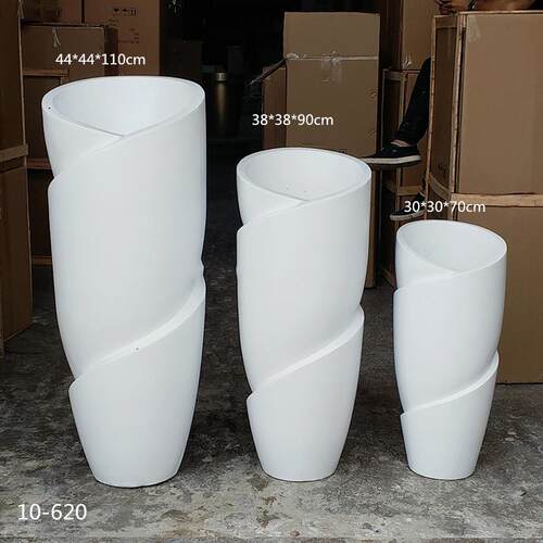 新款现货玻璃钢树脂厂直合FRP花盆花器zh-001花钵组家供