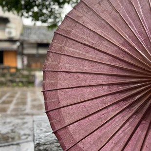 许家油纸伞浸染粉紫色古法手工纸晴雨两用古风P汉服拍摄道具油纸