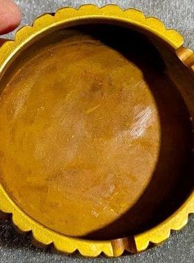 古摆玩黄铜节烟灰缸件创意精竹工黄铜节节高老铜烟升具居家装LPO