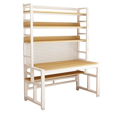 书桌书架一体卧室初中学生家用高中学习写K字桌子洞洞板钢制电脑