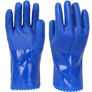 称星808防油手套耐油防滑818工作用劳保工业防水胶皮防酸碱浸胶