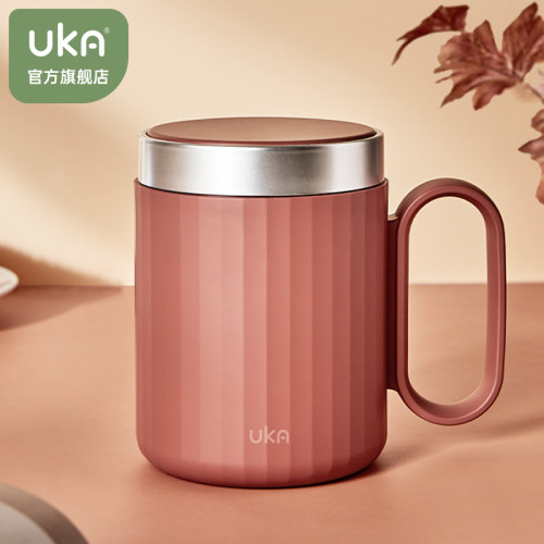 UKA马克杯保i温茶水分离泡茶杯陶瓷带盖办公室杯子女生高颜值水杯
