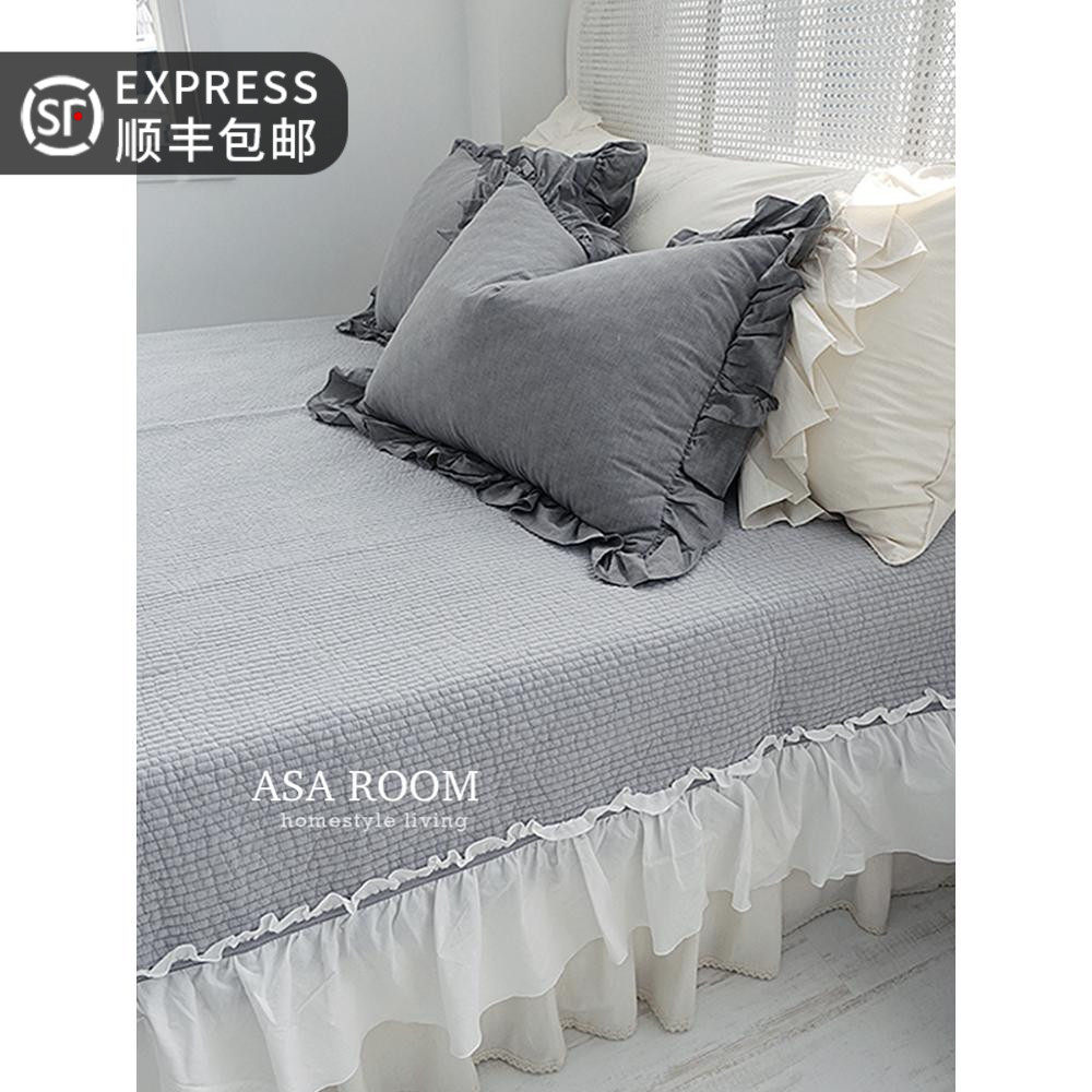 谁都要拥有的大床单!ASAROOM 韩国纯棉荷叶边绗缝简约床裙式床单,床上用品,床单,淘宝优惠券,粉丝福利购,淘宝优惠卷