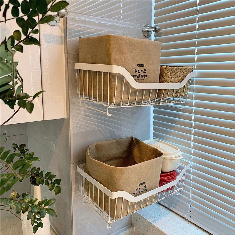 厨房收纳架壁挂式置物架果蔬菜篮子沥水架墙上放调料收纳筐免打孔,厨房/烹饪用具,厨房置物架/置物柜/角架,淘宝优惠券,粉丝福利购,淘宝优惠卷